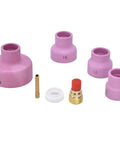 Pro Grade TIG Gas Lens Kit For WP9 WP20 WP25 Torch With Ceramic Nozzles 12, 14 X2, 24 Copper Electrode Holder And PTFE Front Cover