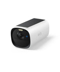 Solid Outdoor Wireless Security Camera Featuring Hella Clear 2K Max Color Night Vision And Kickass Ai Face Tracking Plus Smooth Solar Charging, front view, compact design.