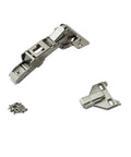 170 Degree Overlay Door Hinge Kit With Face Frame Plate For Seven Sixteenths Overlay Doors Silver Finish Easy Install No Fuss For Smooth Opens And Full Frame Clearance