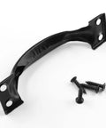 Set Of 2 Black Gate Handle Pulls 4.8 Inch Outdoor Garage Door Pull Handles With Screws Included, shown with screws
