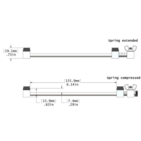 Low Profile PCB Vise With Nylon Jaws Keeps Your Board Flat At The Table For Easy Soldering Rework Probing And Testing So Your Hands Stay Free And You Can Hack On That Board Like A Pro Gray, spring extended and compressed dimensions