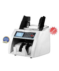 Heavy Duty Automatic Money Counter Machine With Multi Currency Support And Killer Mg Detection Featuring An External Display and adjustable hopper.