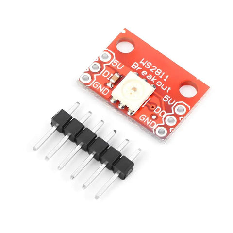 High Brightness RGB LED Board 5050 Module With Precise Color Control For DIY Lighting Projects Flexible Setups Wide Color Range And Vivid Visual Effects For Home Stage Or Creative Space Lighting red WS2811 breakout board with pin headers