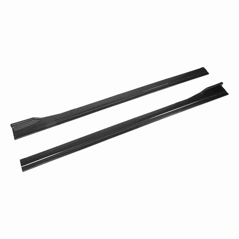 Universal Car Side Skirt With Abs Carbon Fiber Style gives your ride a badass edge with tough side deflector in black.