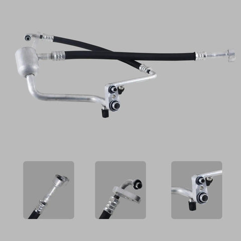 Premier Auto Parts AC Suction And Discharge Line Hose Assembly Hella Fits Buick Enclave Chevy Traverse Gmc Acadia 3.6L V6, top view.