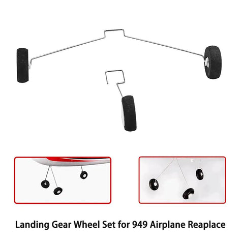 RC Airplane Landing Gear Wheel Set Replacement For 949 Model Aircraft Front 46mm Gear Rear 105mm 17mm Wheel Diameter DIY Spare Part For Planes