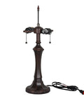 Heavy Resin Table Lamp Base Replacement For 16 To 18 Inch Tiffany Style Lampshades, Bronze Finish, 24 Inch Pole Height, Sturdy