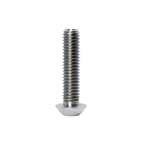 Rock Solid TC4 Titanium Round Head Hex Socket Screws M10x20mm heavy duty precision fasteners, single screw view.