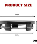 Top Notch 4 Pack Car Wheel Center Hub Covers, Tough ABS Snap In Hubcaps For Trucks Suv Pickup Rv, Universal Tight Fit For A Fresh Slick Ride Revamp Black size dimensions shown with diameter measurements.