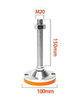 Rock Solid Heavy Duty Leveling Screw Legs Adjustable Threaded Feet For Furniture And Machinery 9 Piece Set shown with 150mm height and 100mm base.