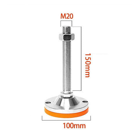 Rock Solid Heavy Duty Leveling Screw Legs Adjustable Threaded Feet For Furniture And Machinery 9 Piece Set shown with 150mm height and 100mm base.