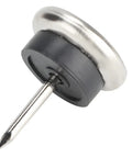 Close-up of heavy duty non slip furniture nail with thick ABS pad head for floor protection, part of 50 pcs 22mm set