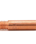 Premium MIG Welding Contact Tips Replacement Consumables With M6x1.0 Thread, copper tip close-up, suitable for Model 35 setup.