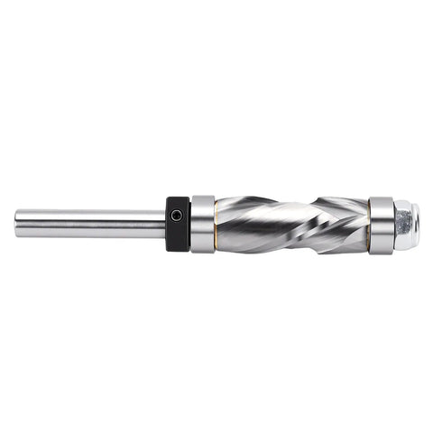Top Picks Pocreation Compression Flush Trim Router Bit For Precise Woodwork Jobs with 1/4 Inch Shank And 1/2 Inch Cutting Diameter To Get That Smooth Finish You Need Fast - stainless steel router bit side view.