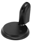 Sleek Matte Black Zinc Alloy Push Type Door Stop Catch With Hold Open Floor Base, showing the base and locking mechanism.