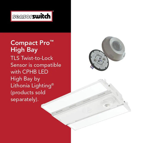 Twist To Lock Motion Sensor With Photocell And PIR Detection For Lithonia Lighting Compact Pro Luminaires, fixture view.