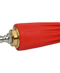 Rotating Turbo Nozzle For Pressure Washers 360 Degree Cleaning, Handles 2600-5100 PSI, Quarter Inch Quick Connect, red casing