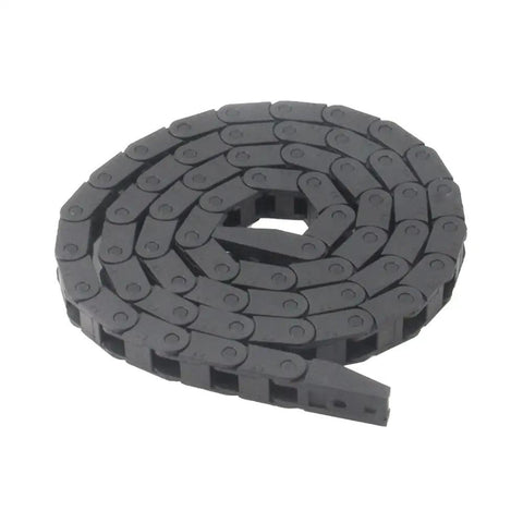 7x7mm Drag Chain Cable Carrier 1 Meter Close Type Black Plastic Flexible R18 rolled up