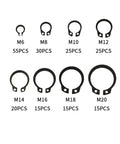 Heavy Duty C Clip Washers Kit 200 Pieces M6 To M20 with internal circlips in various sizes displayed