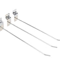 Aluminum Slatwall Slot Board Hooks 20cm 3.3mm Heavy Duty Display Hangers 50 Pack, three hooks on white background