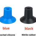Industrial Single-Layer Vacuum Sucker For PE Film Bag Opening With F18 22 26 F33 Series Suction Nozzle Yx Pneumatic Pads Red Wine Color For Letter Manipulator Automation, blue silicone and black nitrile rubber suction nozzles.