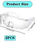 Built Tough Anti Fog Safety Glasses With Vented Side Shields And ANSI Certification Clear Protective Eyewear dimensions shown