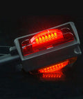 Close-up of a Two Piece 7 LED Fender Lights Kit For Trailers Prewired Dual Side Assembly Red Amber Turn Signals Waterproof