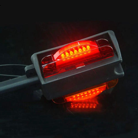 Close-up of a Two Piece 7 LED Fender Lights Kit For Trailers Prewired Dual Side Assembly Red Amber Turn Signals Waterproof