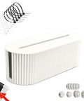 Huge Desk Cable Management Box For Home Office with cable ties and cord clips, white, large size, for organizing power strips.
