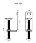 Extra Long Mounting Clips For Drop In Topmount Sinks Fits Up To 2 Inch Thick Countertops Including Butcher Block Set Of 10 Heavy Duty Stainless Steel Installation Clips, diagram with dimensions