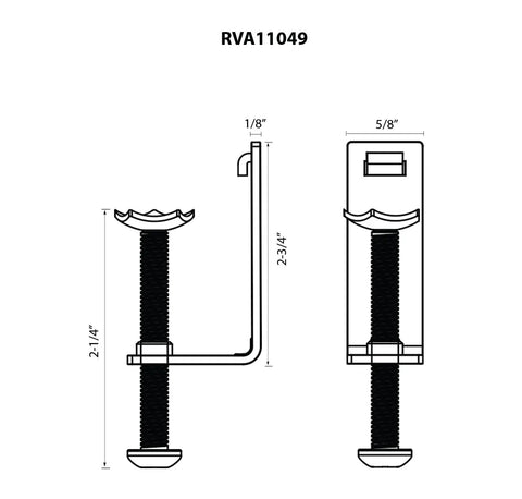 Extra Long Mounting Clips For Drop In Topmount Sinks Fits Up To 2 Inch Thick Countertops Including Butcher Block Set Of 10 Heavy Duty Stainless Steel Installation Clips, diagram with dimensions