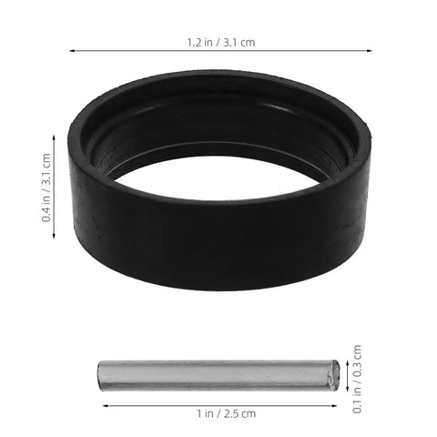 Awesome 5 Set Impact Wrench Retaining Rings And Iron Pins Kit With Rubber O-Rings Plus Socket Gaskets close-up of a rubber O-ring and iron pin.