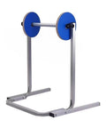 Heavy Duty Foldable Bubble Wrap Dispenser And Cushioning Roll Holder With Rock Solid U Base in silver and blue design.