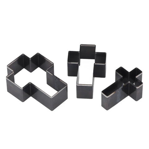 Cross Shape Leather Cutting Die Kit For DIY Leather Crafts Manual Punch Tool Set In Alloy Steel Easy Handheld Dies, 3-piece set.