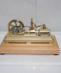 Mini Retro Horizontal Steam Engine Model Kit With Dope Brass Construction Reciprocating Double Acting Cylinder Flyball Speed Reducer