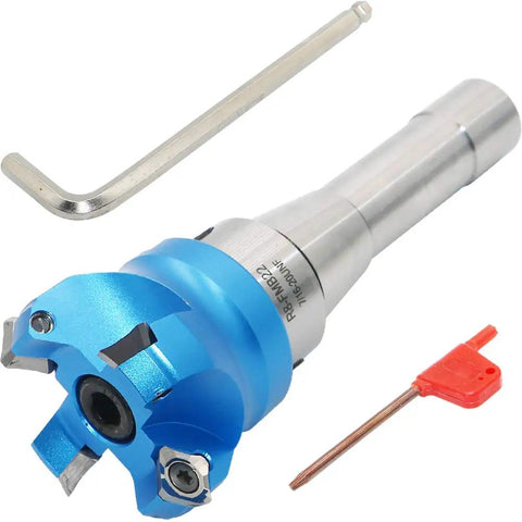 2 Inch Face Milling Cutter Bundle For Aluminum KM12 50mm CNC End Mill Holder With R8-FMB22 Shank Shell Mill Arbor and wrenches
