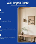 All In One Drywall Repair Kit With Scraper For Quick Patch Jobs 2026 Upgrade Quick Drying Wall Mending Paste features list.
