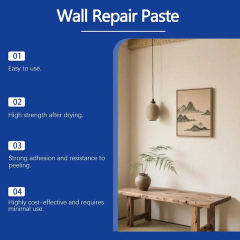 All In One Drywall Repair Kit With Scraper For Quick Patch Jobs 2026 Upgrade Quick Drying Wall Mending Paste features list.