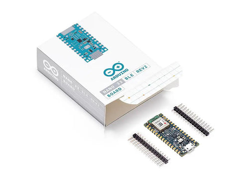 Nano 33 BLE Rev2 Microcontroller Board With nRF52840 Bluetooth Low Energy MicroPython Support Dope Tiny Form Factor shown with box
