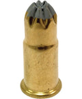 0.22 Caliber A Single Shot Crimp Loads LVL 2 Brown 100 Count for powder actuated tools close-up of brass crimp load