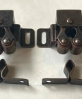 Double Roller Cabinet Door Catch Latch In Oil Rubbed Bronze For RVs And Boats, showing two latches with mounting plates