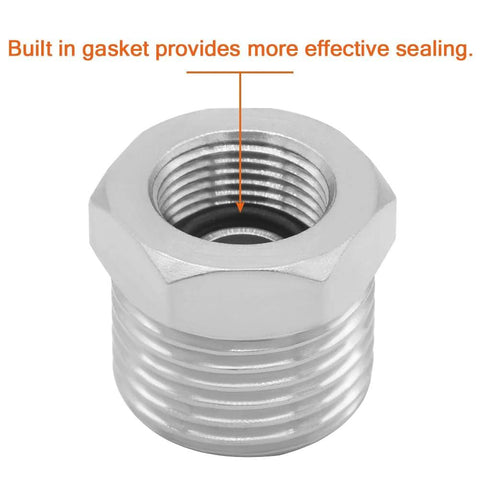 Front view of nickel-plated brass 1/2 G male to 3/8 compression female thread adapter