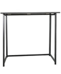 Rock Solid Collapsible Gaming Desk, No Sweat Folding Laptop Table, angled view of heavy duty black particleboard workstation