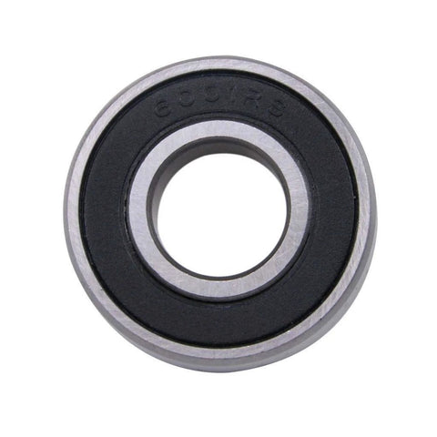 6001-2RS steel ball bearing with double seals, top view, 12×28×8 mm