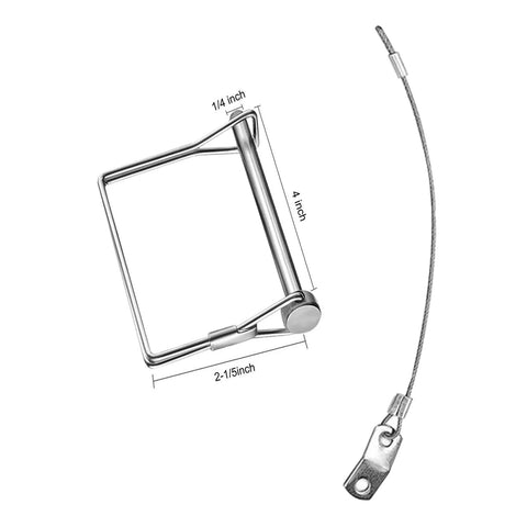 Two Pack Trailer Coupler Pins 1/4 X 4 Inch And 5/16 X 4 Inch With Anti Loss Cable Square Wire Lock Pin for trailers