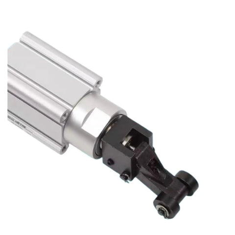 Heavy Duty Pneumatic Air Cylinder Stop Block Actuator RSDQB Series with aluminum body and black connector for industrial automation.