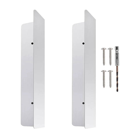 Stainless Steel Garage Door Sealing Protectors With Mounting Hardware Keeps Critters Out And Drafts Easy Install For Standard Doors Includes Two 7 Inch Shields For Durable Rustproof Protection, two 7-inch stainless steel shields with screws and drill bit