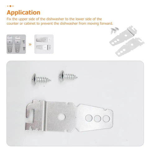 Heavy Duty Iron Dishwasher Mounting Bracket Kit Locks Your Rig Down Tight So You Slide Out Racks With Zero Wobblies with screws