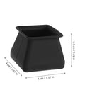 Silicone Chair Leg Protectors Non Slip Furniture Pads Set Of 16 shown in black square design with dimensions labeled