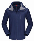 3 In 1 Waterproof Ski Jacket For Men With Inner Fleece Layer Hooded Windproof Snow Coat Breathable Outer Shell Winter Warmth